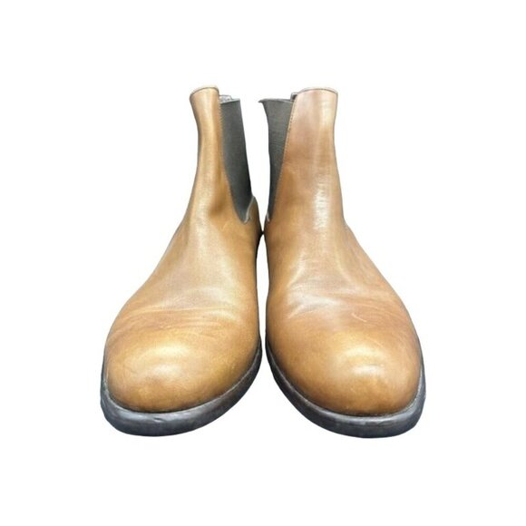 Interview Vintage Turkish Brown Leather Stretch Ankle Chelsea Boots 43 or US 9 - Picture 3 of 6